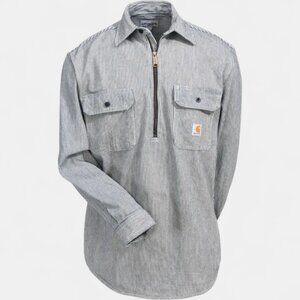 Carhartt Hickory Striped Denim Heavy Shirt Work Chore Jacket Men's 2XLT NEW